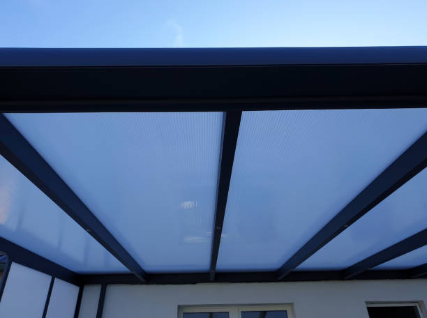 istock Terrace roofing made of plastic transparent light 1317130051