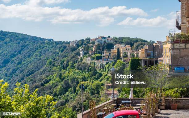 Scenic Sight In Castel Gandolfo With The Albano Lake In The Province Of Rome Lazio Central Italy Stock Photo - Download Image Now
