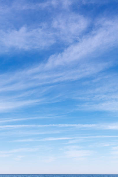 istock Beautiful sky over the sea with cirrus clouds. Horizon line 1317137985