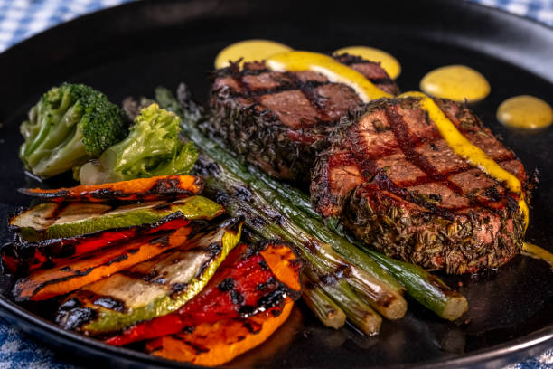 istock Grilled beef steak with asparagus and vegetables 1317138217