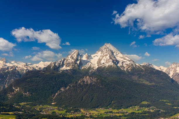 watzmann - sunrise european alps mountain alpenglow stock-fotos und bilder