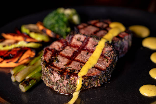 istock Grilled beef steak with asparagus and vegetables 1317139357