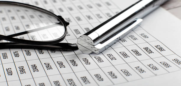 istock Business chart with pen and glasses, business concept 1317141341