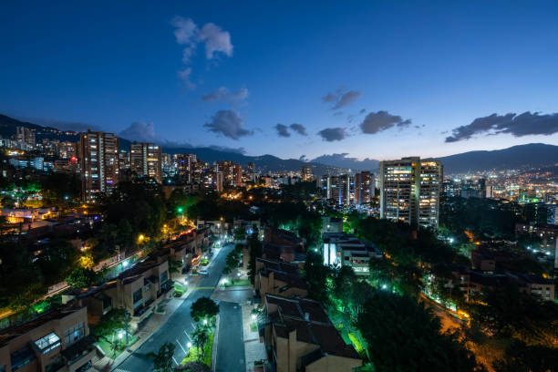 istock Panoramic city landscape with colorful sunset. 1317143653