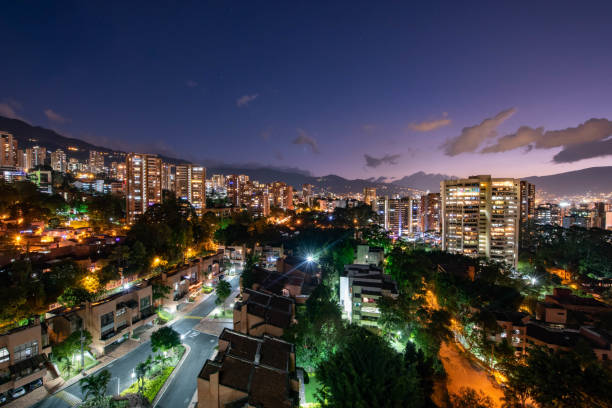 istock Panoramic city landscape with colorful sunset. 1317143654