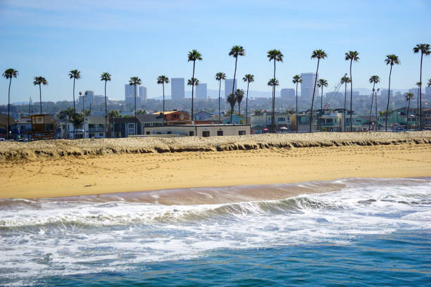 Orange County Beach Orange County California beach and skyline newport beach california stock pictures, royalty-free photos & images