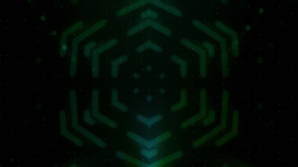 istock Futuristic Abstract Green Arcade HUD Gaming Cyberspace Template Background Banner 1317150450