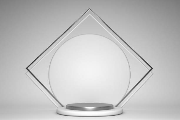 istock 3d grey rendering with podium and minimal product scene, abstract geometric shape 1317151434