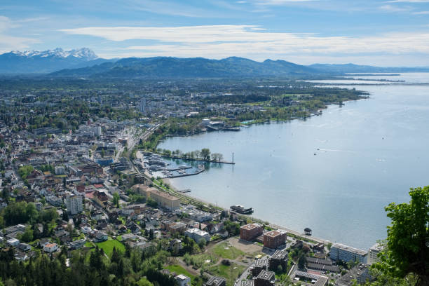 istock Panoramic view over the Lake Constance with Bregenz 1317157669