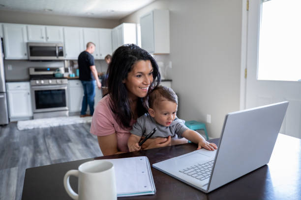 istock Young adults work remotely from home while enjoying morning coffee 1317160088
