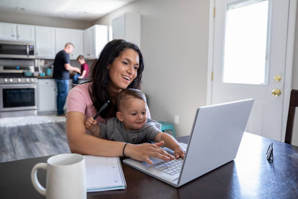 istock Young adults work remotely from home while enjoying morning coffee 1317160116