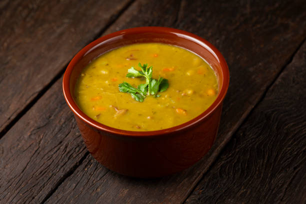 istock Pea soup. Bowl with pea soup on the table 1317160342