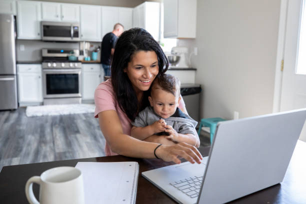 istock Young adults work remotely from home while enjoying morning coffee 1317160544