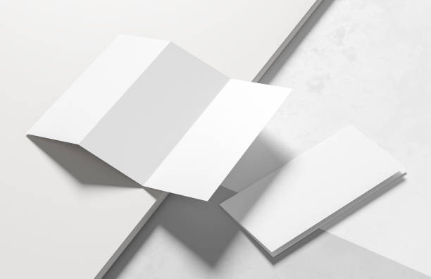 istock Three fold - trifold brochure mock up isolated on modern white background. 3D illustration 1317164720