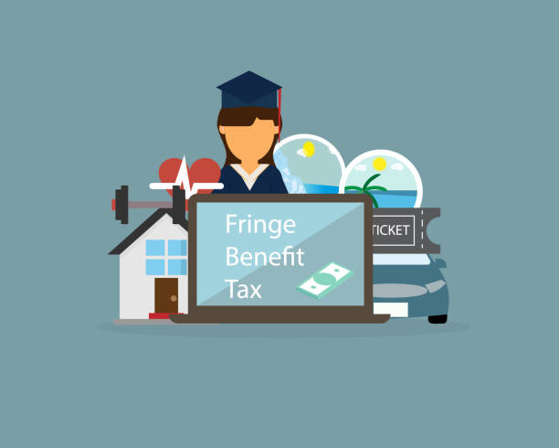 Fringe benefits tax (FBT) to pay with personal income tax on fringe benefits they receive Fringe benefits tax (FBT) to pay with personal income tax on fringe benefits they receive fringe stock illustrations