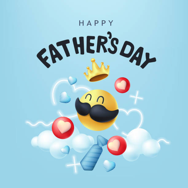 Happy Fathers Day banner background Happy Fathers Day banner background with mustache smiley father stock illustrations