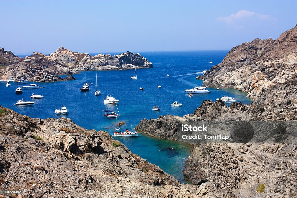 Boote am Cap de Creus, Gerona. Costa Brava. Spanien - Lizenzfrei August Stock-Foto