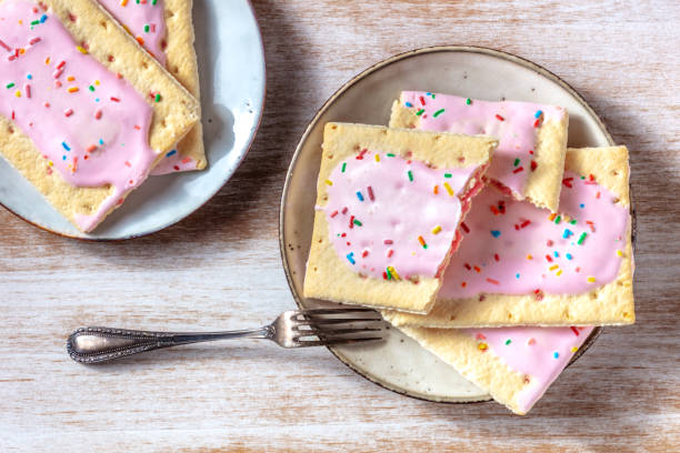 istock Strawberry pop tarts, American breakfast, top shot 1317206918