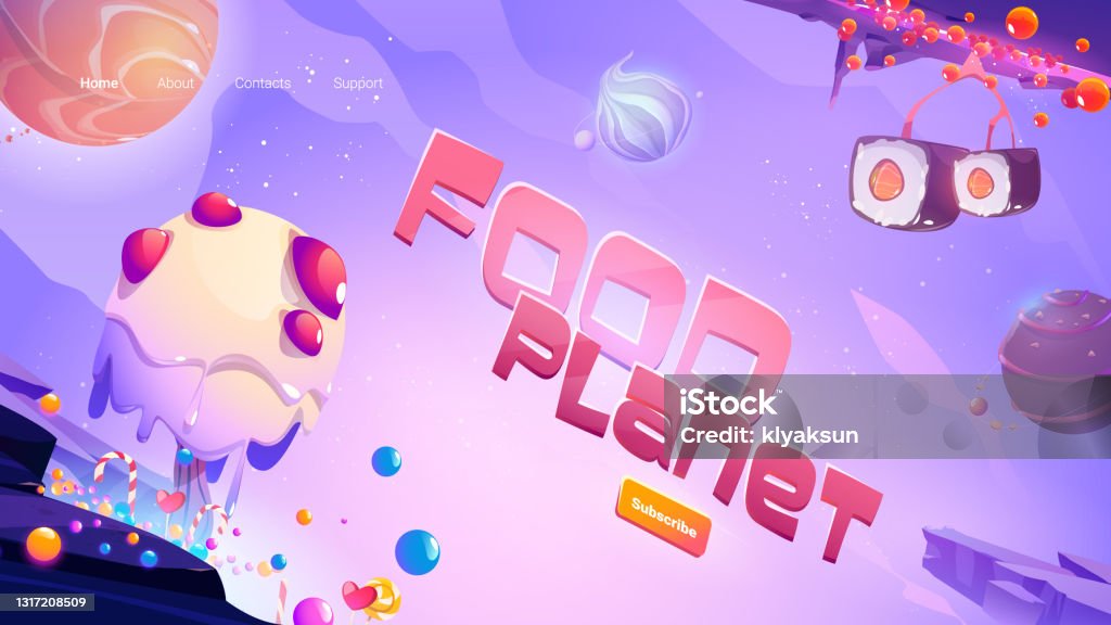 Fast Food Planet Cartoon Landing Space Adventure Stock Illustration -  Download Image Now - Graphical User Interface, Leisure Games, Bizarre -  iStock