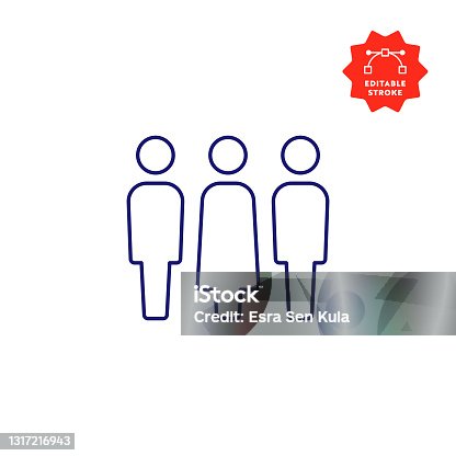 istock Team Icon with Editable Stroke 1317216943