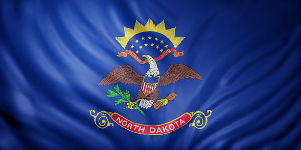 3d rendering of a detailed North Dakota USA State flag