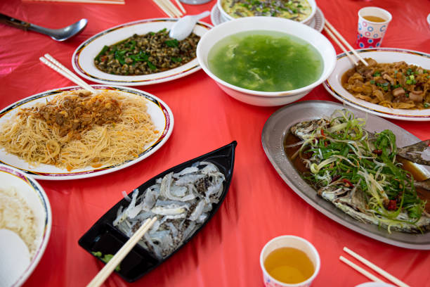 istock Table with different dishes of Chinese food 1317225063