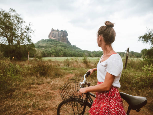 istock Tourist exploring sightseeing in Sri Lanka with bicycle 1317225265