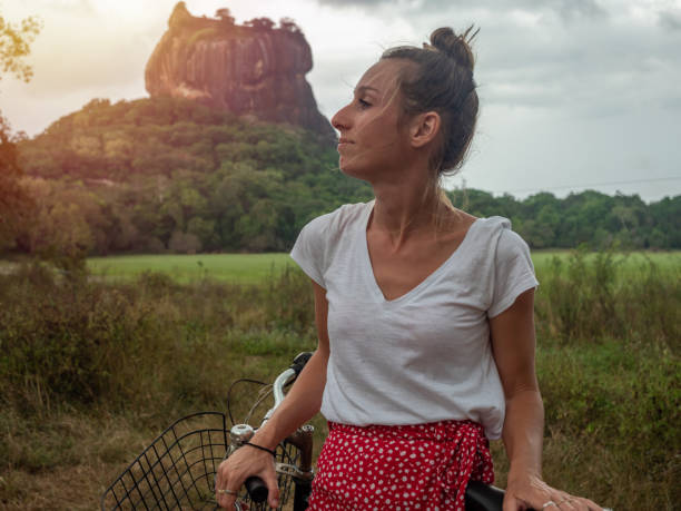 istock Tourist exploring sightseeing in Sri Lanka with bicycle 1317225375