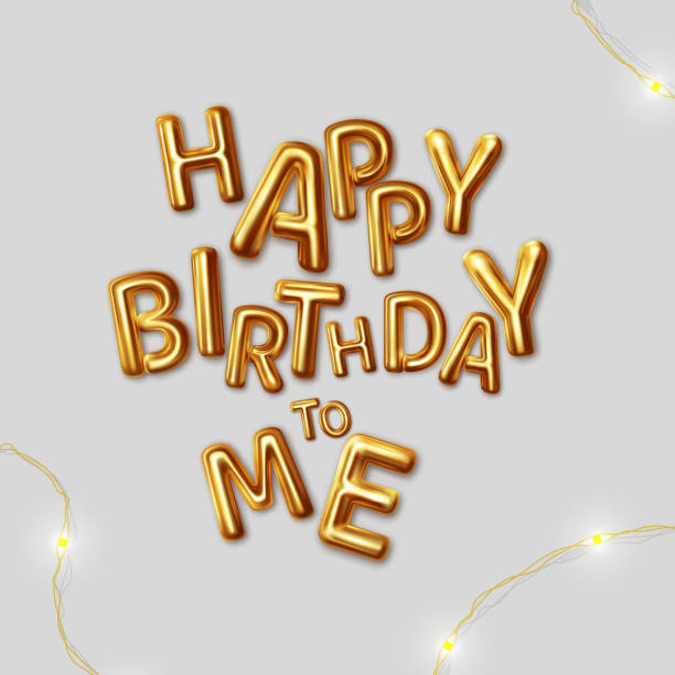istock Happy Birthday to me. Vector inscription gold letters 1317225481