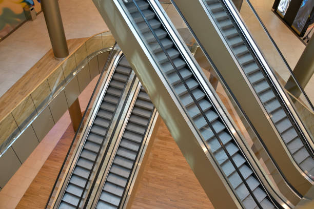 istock Escalators that lead in different directions to different levels 1317229756