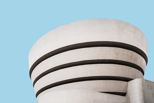 New York City, USA - June 23, 2018: The Solomon R. Guggenheim Museum of modern and contemporary art. Designed by Frank Lloyd Wright