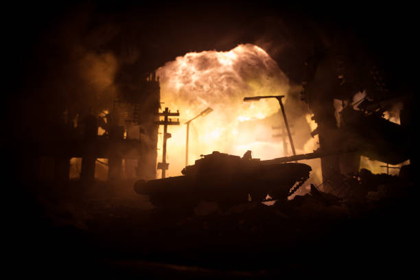 istock Nuclear war concept. Explosion of nuclear bomb. Creative artwork decoration in dark. 1317229932