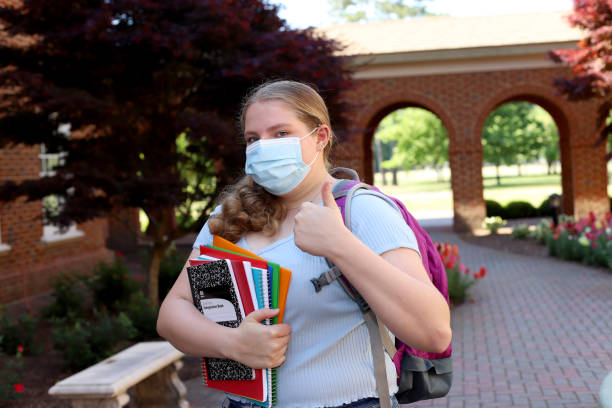 istock 14 year old girl read for back to school posing with her notebooks and backpack. 1317231605
