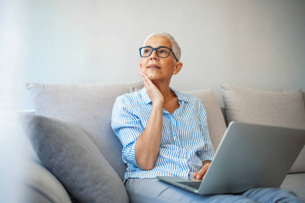 istock Mature woman working on laptop. 1317232615