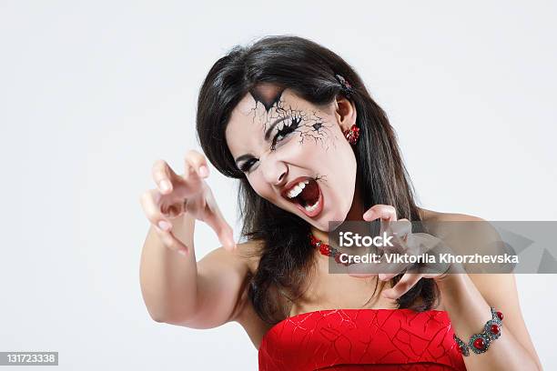 Woman Beautiful Halloween Vampire Stock Photo - Download Image Now - Adult, Adults Only, Baroque Style