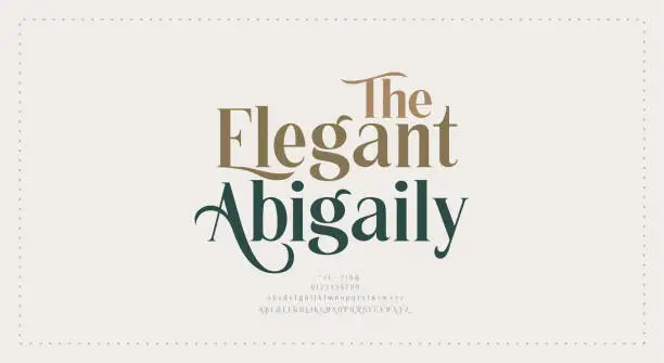 Vector illustration of Elegant wedding alphabet letters font and number. Typography Luxury classic lettering serif fonts decorative vintage retro concept. vector illustration