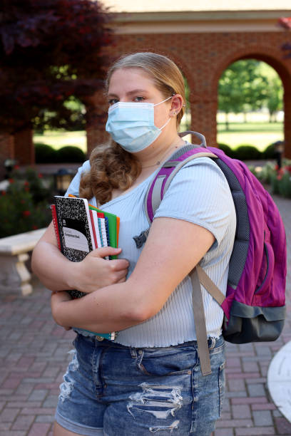 istock 14 year old girl read for back to school posing with her notebooks and backpack. 1317235061