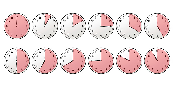 Clock timer set red. Stopwatch icon set, timer, clock, stopwatch symbol. Vector illustration. EPS 10. Stock image.