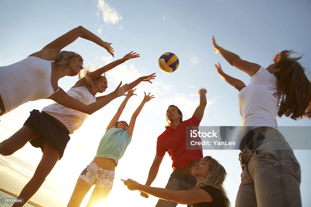 volleyball am Strand - Lizenzfrei Strand-Volleyball Stock-Foto