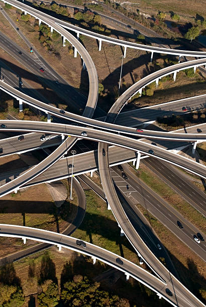 Aerial View of Highways in Austin, Texas stock photo