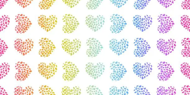 Vector illustration of Rainbow leopard vector seamless pattern. Neon gradient