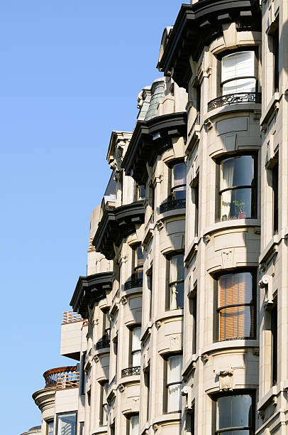 出窓 - boston back bay residential district house ストックフォトと画像