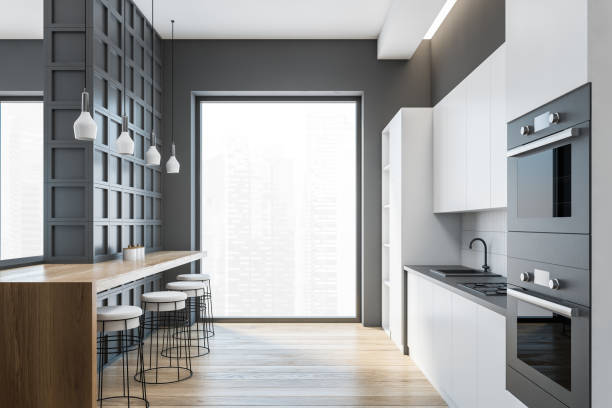 istock Kitchen set and table with chairs near window 1317244969