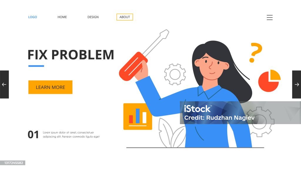 Software Problem Art Female Character Fixig The It Problem Stock Illustration - Download ...