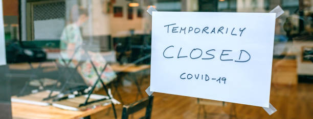 istock Coffee shop closed by covid-19 1317247155