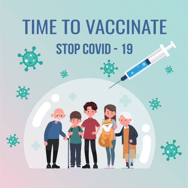 Family Vaccination concept design. Family Vaccination concept design. flu shot calendar stock illustrations