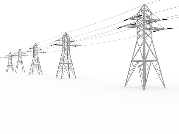 электричество линии передачи - electricity pylon стоковые фото и изображения