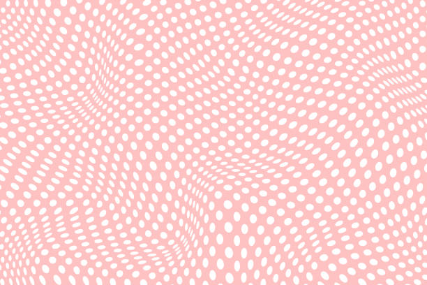 istock Simple wavy background. Vector illustration of polka dots pattern with optical illusion, op art. 1317248884