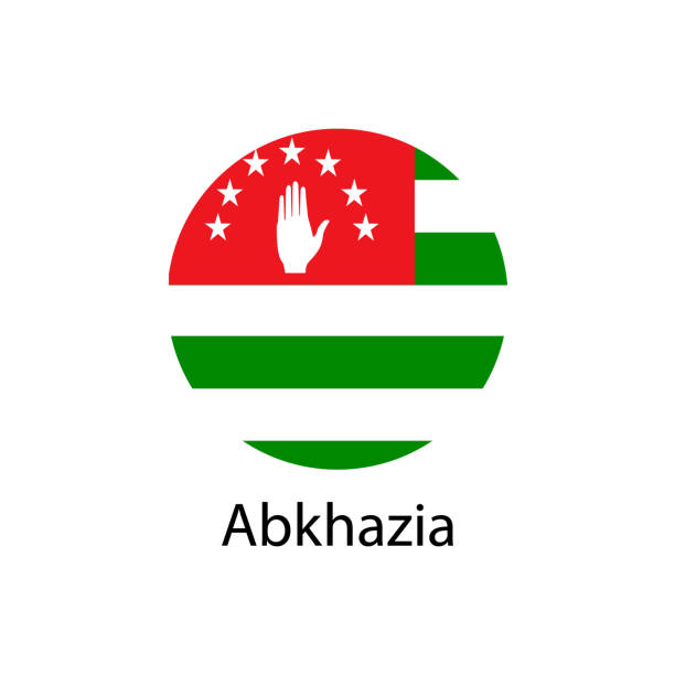 ilustraciones, imágenes clip art, dibujos animados e iconos de stock de icono de la bandera de abjasia. - abkhazian flag