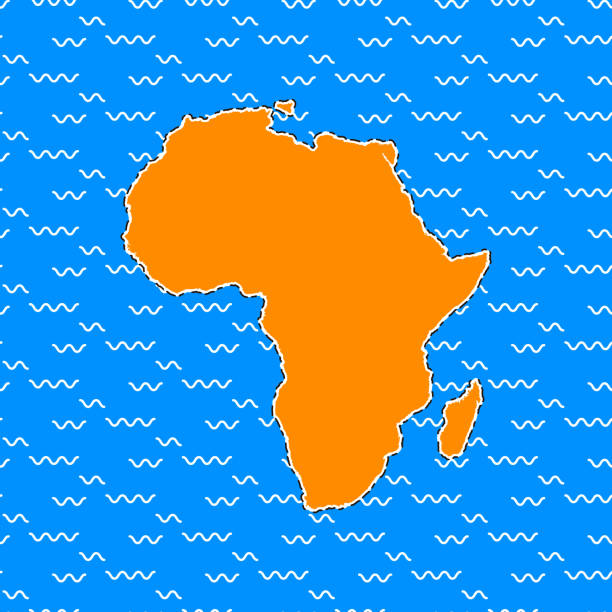 ilustrações de stock, clip art, desenhos animados e ícones de map of africa on a sherpa blue background. - africa south africa african culture plain